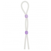 Прозрачное эрекционное кольцо-лассо SILICONE LASSO COCK RING DUAL BEADS - NMC - в Новокузнецке купить с доставкой
