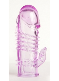 Фиолетовая насадка с коготком и шипами - 13 см. - Toyfa Basic - в Новокузнецке купить с доставкой