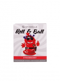 Стимулирующий презерватив-насадка Roll   Ball Strawberry - Sitabella - купить с доставкой в Новокузнецке