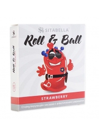 Стимулирующий презерватив-насадка Roll   Ball Strawberry - Sitabella - купить с доставкой в Новокузнецке