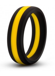 Черно-желтое силиконовое эрекционное кольцо Silicone Go Pro Cock Ring - Blush Novelties - в Новокузнецке купить с доставкой