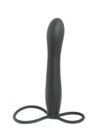 Черная насадка на пенис для двойной стимуляции Mojo BlackJack - 15 см. - Seven Creations - в Новокузнецке купить с доставкой