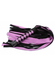 Черно-розовая плеть из замши - 58 см. - БДСМ Арсенал - купить с доставкой в Новокузнецке