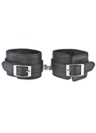 Черные фиксаторы для ног на цепи с мехом внутри - Lux Fetish - купить с доставкой в Новокузнецке