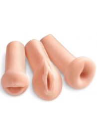 Комплект из 3 мастурбаторов All 3 Holes: вагина, анус, ротик - Pipedream - в Новокузнецке купить с доставкой