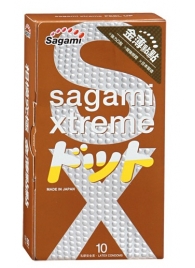 Презервативы Sagami Xtreme FEEL UP с точечной текстурой и линиями прилегания - 10 шт. - Sagami - купить с доставкой в Новокузнецке