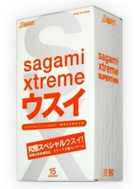 Ультратонкие презервативы Sagami Xtreme SUPERTHIN - 15 шт. - Sagami - купить с доставкой в Новокузнецке