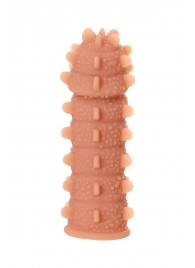 Телесная реалистичная насадка KOKOS Extreme Sleeve 04 с дополнительной стимуляцией - 12,7 см. - KOKOS - в Новокузнецке купить с доставкой