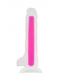 Прозрачно-розовый фаллоимитатор, светящийся в темноте, Clark Glow - 22 см. - ToyFa купить с доставкой в интернет-магазине Orgasmix в Новокузнецке Прозрачно-розовый фаллоимитатор, светящийся в темноте, Clark Glow - 22 см. - ToyFa