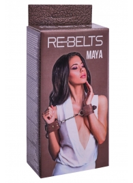 Коричневые кожаные наручники Maya - Rebelts - купить с доставкой в Новокузнецке
