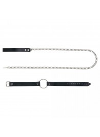 Черный поводок и чокер с кольцом Rada - Rebelts - купить с доставкой в Новокузнецке