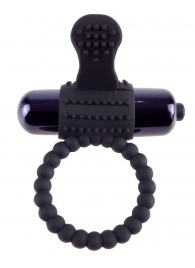 Черное эрекционное виброкольцо Vibrating Silicone Super Ring - Pipedream - в Новокузнецке купить с доставкой