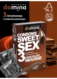 Презервативы для орального секса DOMINO Sweet Sex с ароматом шоколадного мусса - 3 шт. - Domino - купить с доставкой в Новокузнецке