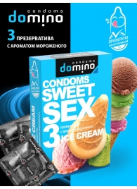 Презервативы для орального секса DOMINO Sweet Sex с ароматом мороженого - 3 шт. - Domino - купить с доставкой в Новокузнецке