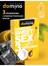 Презервативы для орального секса DOMINO Sweet Sex с ароматом тропических фруктов - 3 шт. - Domino - купить с доставкой в Новокузнецке