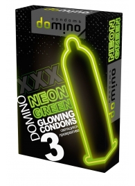 Презервативы DOMINO Neon Green со светящимся в темноте кончиком - 3 шт. - Domino - купить с доставкой в Новокузнецке