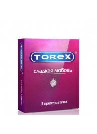 Презервативы Torex  Сладкая любовь  с ароматом клубники - 3 шт. - Torex - купить с доставкой в Новокузнецке