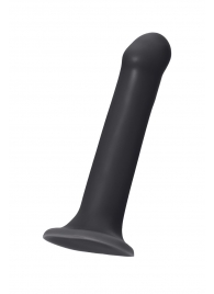 Черный фаллос на присоске Silicone Bendable Dildo L - 19 см. - Strap-on-me - купить с доставкой в Новокузнецке