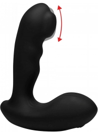 Черный стимулятор простаты Alpha-Pro 7X P-Milker Silicone Prostate Stimulator with Milking Bead - XR Brands - в Новокузнецке купить с доставкой