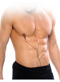 Черные электрические зажимы для сосков Shock Therapy Nipple Clamps - Pipedream - купить с доставкой в Новокузнецке