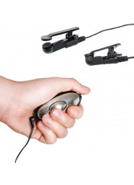 Черные электрические зажимы для сосков Shock Therapy Nipple Clamps - Pipedream - купить с доставкой в Новокузнецке