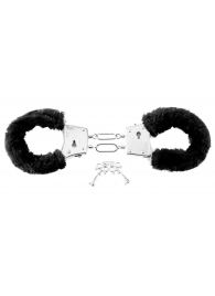 Меховые чёрные наручники Beginner s Furry Cuffs - Pipedream - купить с доставкой в Новокузнецке