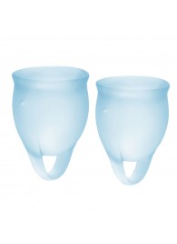 Набор голубых менструальных чаш Feel confident Menstrual Cup - Satisfyer - купить с доставкой в Новокузнецке