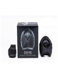 Темно-серый инновационный мужской осциллятор PULSE SOLO LUX с пультом ДУ - Hot Octopuss - в Новокузнецке купить с доставкой
