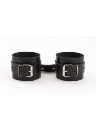 Черные кожаные наручники Ladys Arsenal - БДСМ Арсенал - купить с доставкой в Новокузнецке