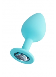 Мятная анальная втулка Brilliant с прозрачным кристаллом - 8 см. - ToyFa - купить с доставкой в Новокузнецке