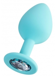 Мятная анальная втулка Brilliant с прозрачным кристаллом - 8 см. - ToyFa - купить с доставкой в Новокузнецке