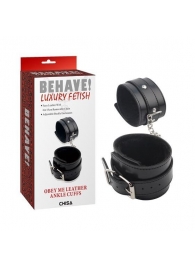 Черные оковы на ноги Obey Me Leather Ankle Cuffs - Chisa - купить с доставкой в Новокузнецке