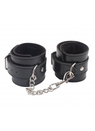 Черные оковы на ноги Obey Me Leather Ankle Cuffs - Chisa - купить с доставкой в Новокузнецке