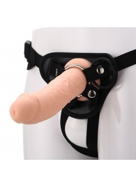 Черные трусики с телесной насадкой STRAP ON REAL DILDO - 21 см. - Dream Toys - купить с доставкой в Новокузнецке