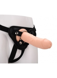Черные трусики с телесной насадкой STRAP ON REAL DILDO - 21 см. - Dream Toys - купить с доставкой в Новокузнецке