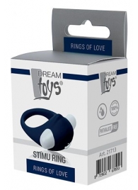 Гладкое синее эрекционное виброкольцо STIMU RING - Dream Toys - в Новокузнецке купить с доставкой