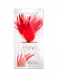 Красный перьевой тиклер Plume - 23 см. - Lola Lingerie - купить с доставкой в Новокузнецке