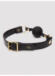Черный кляп-шар Bound to You Faux Leather Ball Gag - Fifty Shades of Grey - купить с доставкой в Новокузнецке