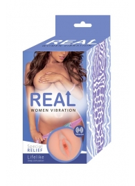 Телесный вибромастурбатор-вагина Real Women Vibration - Real - в Новокузнецке купить с доставкой