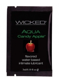 Лубрикант с ароматом сахарного яблока WICKED AQUA Candy Apple - 3 мл. - Wicked - купить с доставкой в Новокузнецке