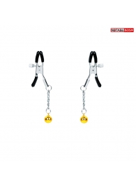 Оригинальные зажимы на соски с желтыми шариками - Notabu - купить с доставкой в Новокузнецке