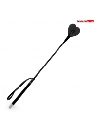 Черный стек с наконечником-сердечком - 54 см. - Notabu - купить с доставкой в Новокузнецке Черный стек с наконечником-сердечком - 54 см. - Notabu - купить с доставкой в Новокузнецке