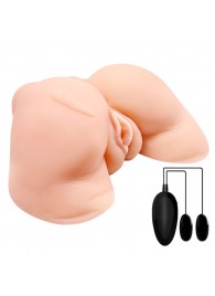 Телесная вибровагина Julie с 2 рабочими отверстиями - Baile - в Новокузнецке купить с доставкой