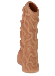 Телесная насадка с венками и открытой головкой Nude Sleeve M - 12 см. - KOKOS - в Новокузнецке купить с доставкой