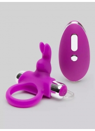 Лиловое виброкольцо с пультом ДУ Remote Control Cock Ring - Happy Rabbit - в Новокузнецке купить с доставкой