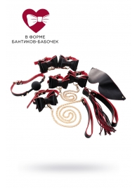 Черно-красный бондажный набор Bow-tie - ToyFa - купить с доставкой в Новокузнецке