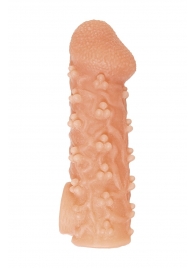 Телесная закрытая насадка с пучками шишечек Cock Sleeve Size S - 13,8 см. - KOKOS - в Новокузнецке купить с доставкой Телесная закрытая насадка с пучками шишечек Cock Sleeve Size S - 13,8 см. - KOKOS - в Новокузнецке купить с доставкой