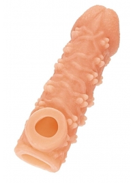 Телесная закрытая насадка с пучками шишечек Cock Sleeve Size S - 13,8 см. - KOKOS - в Новокузнецке купить с доставкой Телесная закрытая насадка с пучками шишечек Cock Sleeve Size S - 13,8 см. - KOKOS - в Новокузнецке купить с доставкой