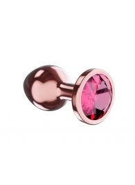 Пробка цвета розового золота с малиновым кристаллом Diamond Ruby Shine S - 7,2 см. - Lola Games - купить с доставкой в Новокузнецке