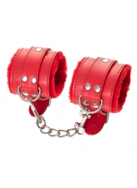 Красные наручники Anonymo из искусственной кожи - ToyFa - купить с доставкой в Новокузнецке